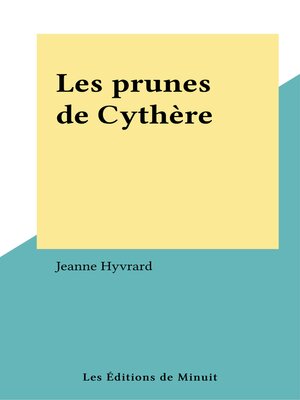 cover image of Les prunes de Cythère